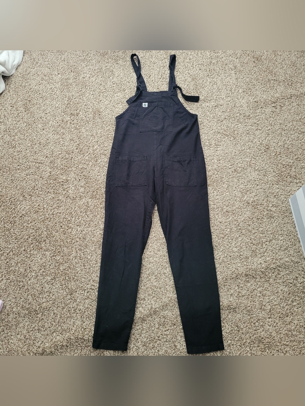 Lucy & Yak Dungarees Overalls Black Twill 100% Organic Cotton Size Small 30"